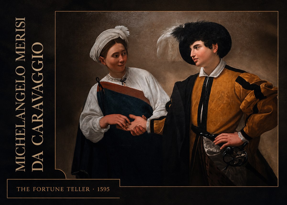 Michelangelo Merisi da Caravaggio The Fortune Teller II No2 - Póster
