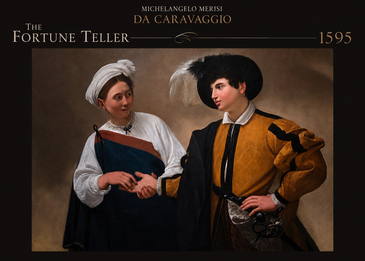 Michelangelo Merisi da Caravaggio The Fortune Teller II No3 - Póster