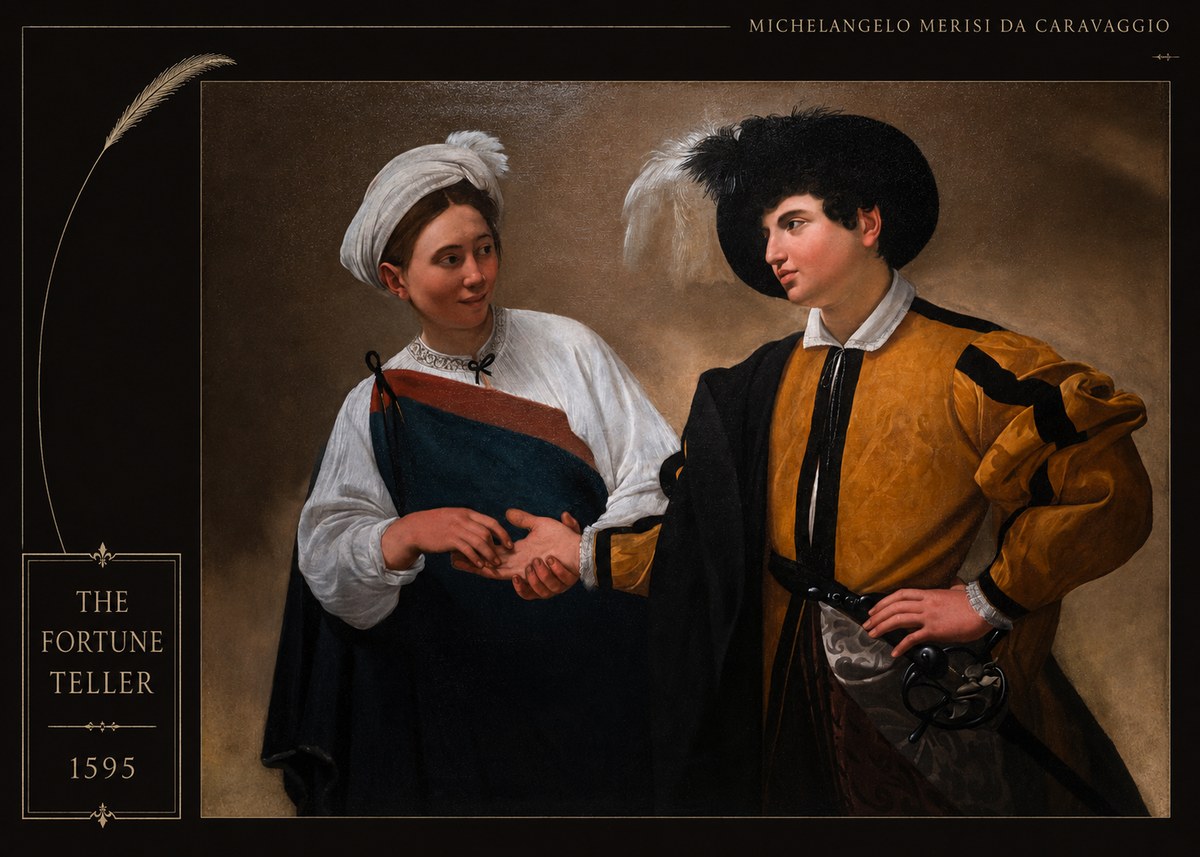 Michelangelo Merisi da Caravaggio The Fortune Teller II No4 - Póster