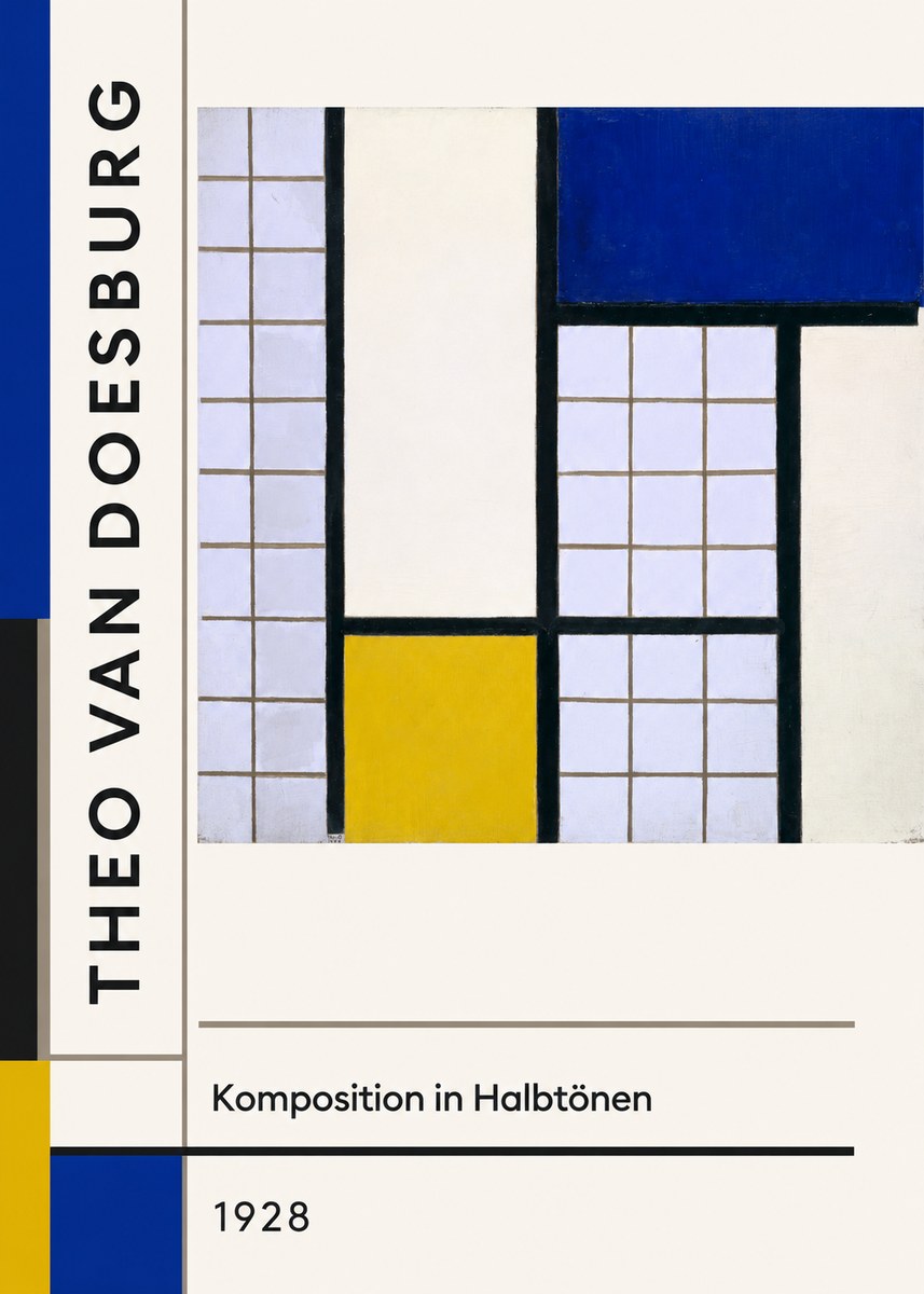 Theo van Doesburg Komposition in Halbtönen No2 - Póster