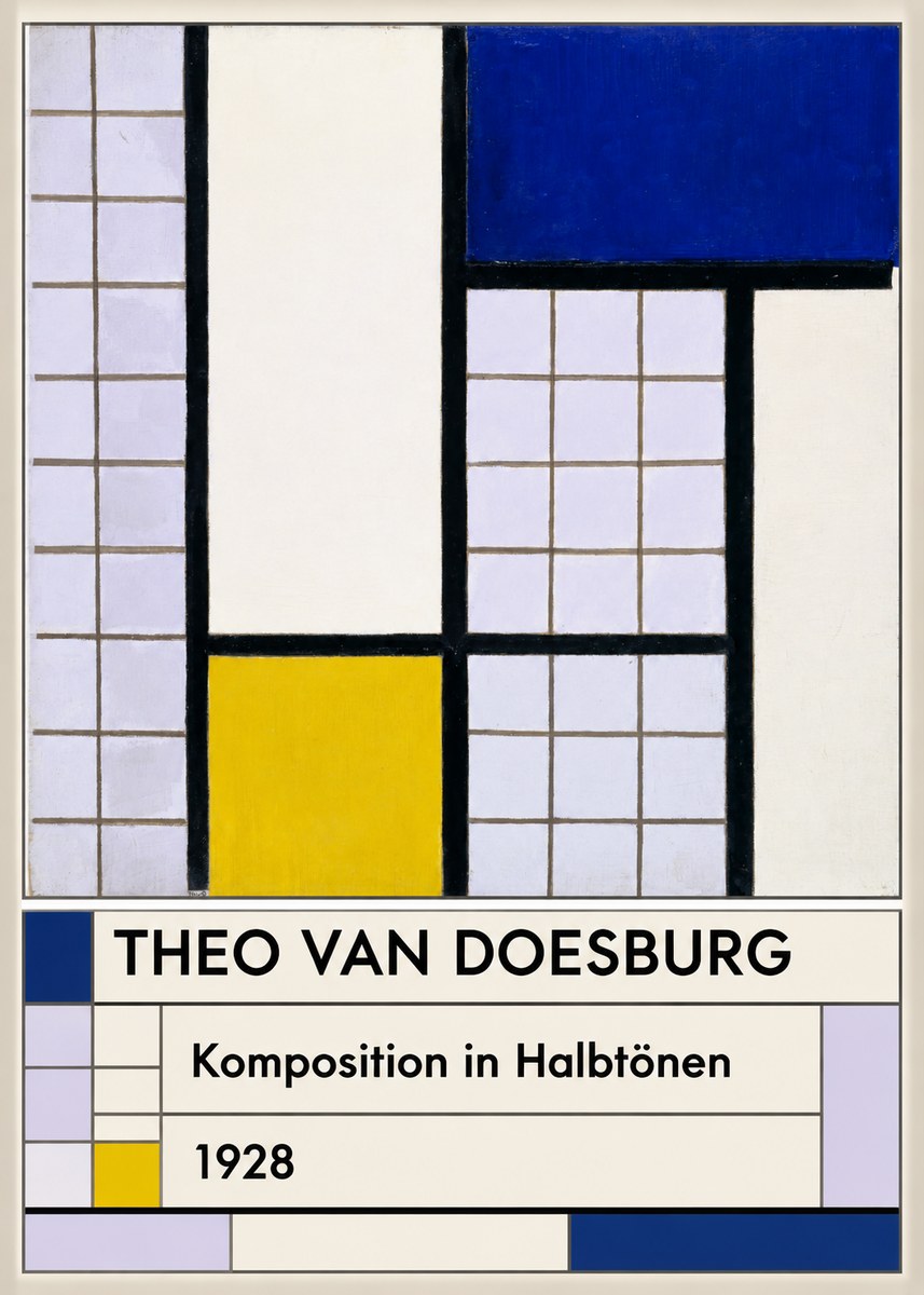 Theo van Doesburg Komposition in Halbtönen No3 - Póster