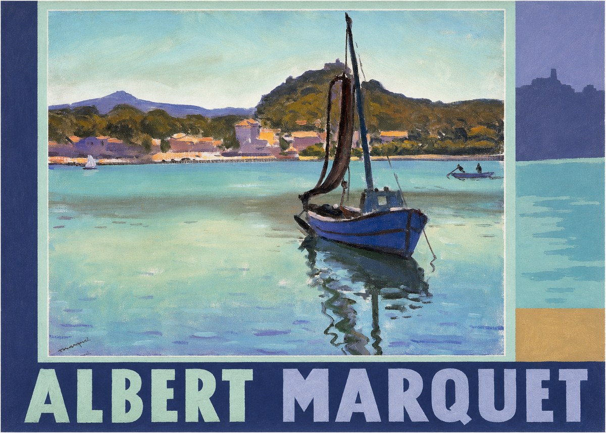 Albert Marquet Blue Boat in the Harbor No4 - Póster