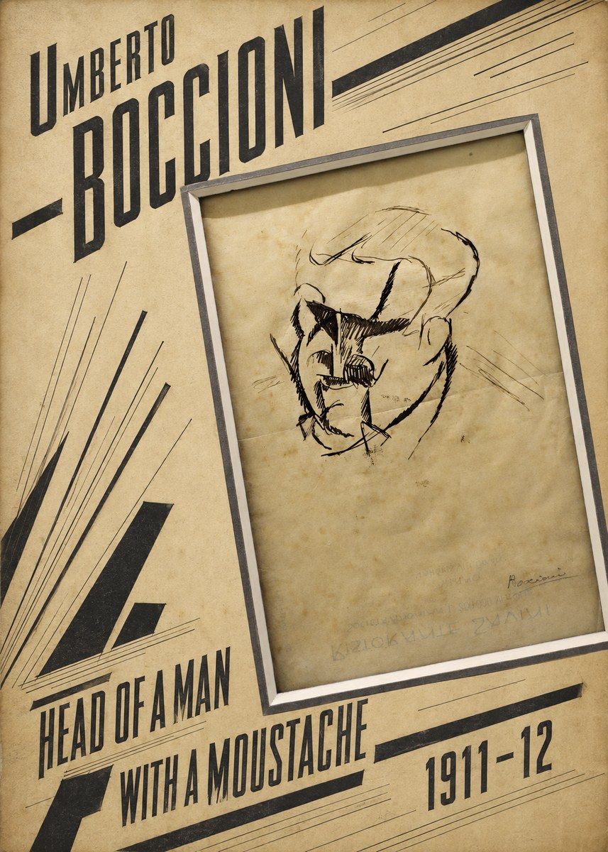 Umberto Boccioni Head of a Man with a Moustache No2 - Póster