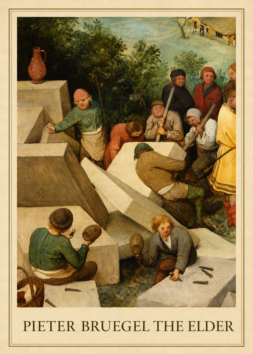 Pieter Bruegel The Tower of Babel V No1 - Póster
