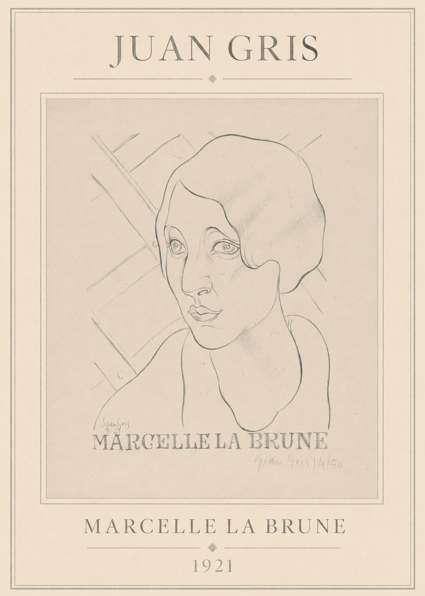 Juan Gris Marcelle La Brune II No1 - Póster