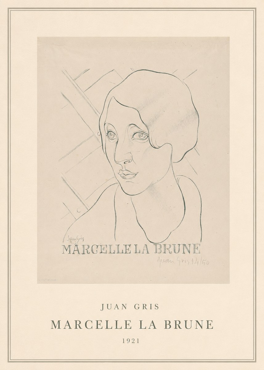 Juan Gris Marcelle La Brune II No5 - Póster