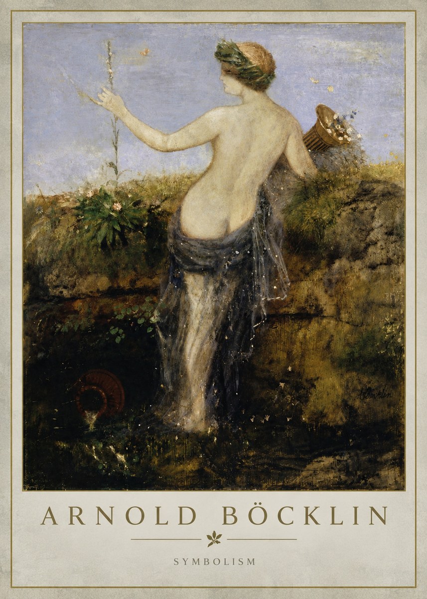 Arnold Böcklin Nymph in a Spring Forest No2 - Póster