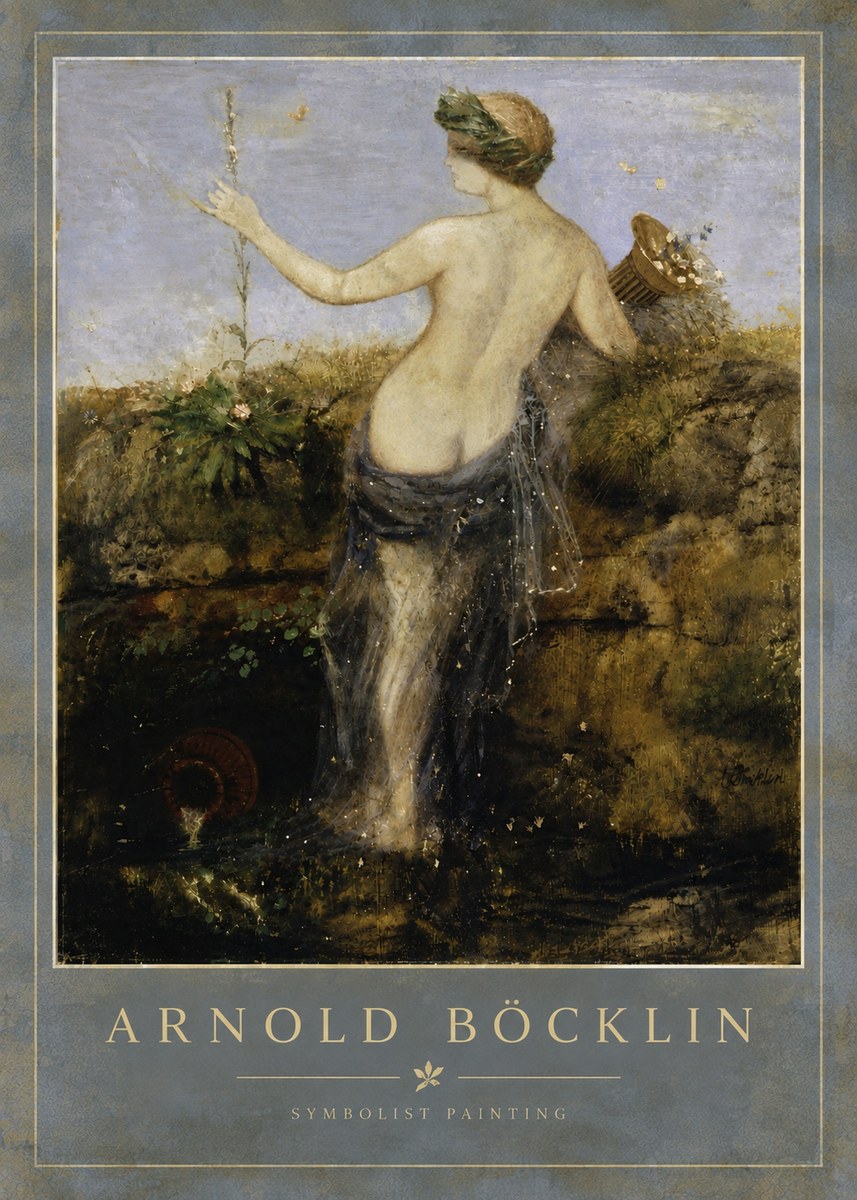 Arnold Böcklin Nymph in a Spring Forest No4 - Póster