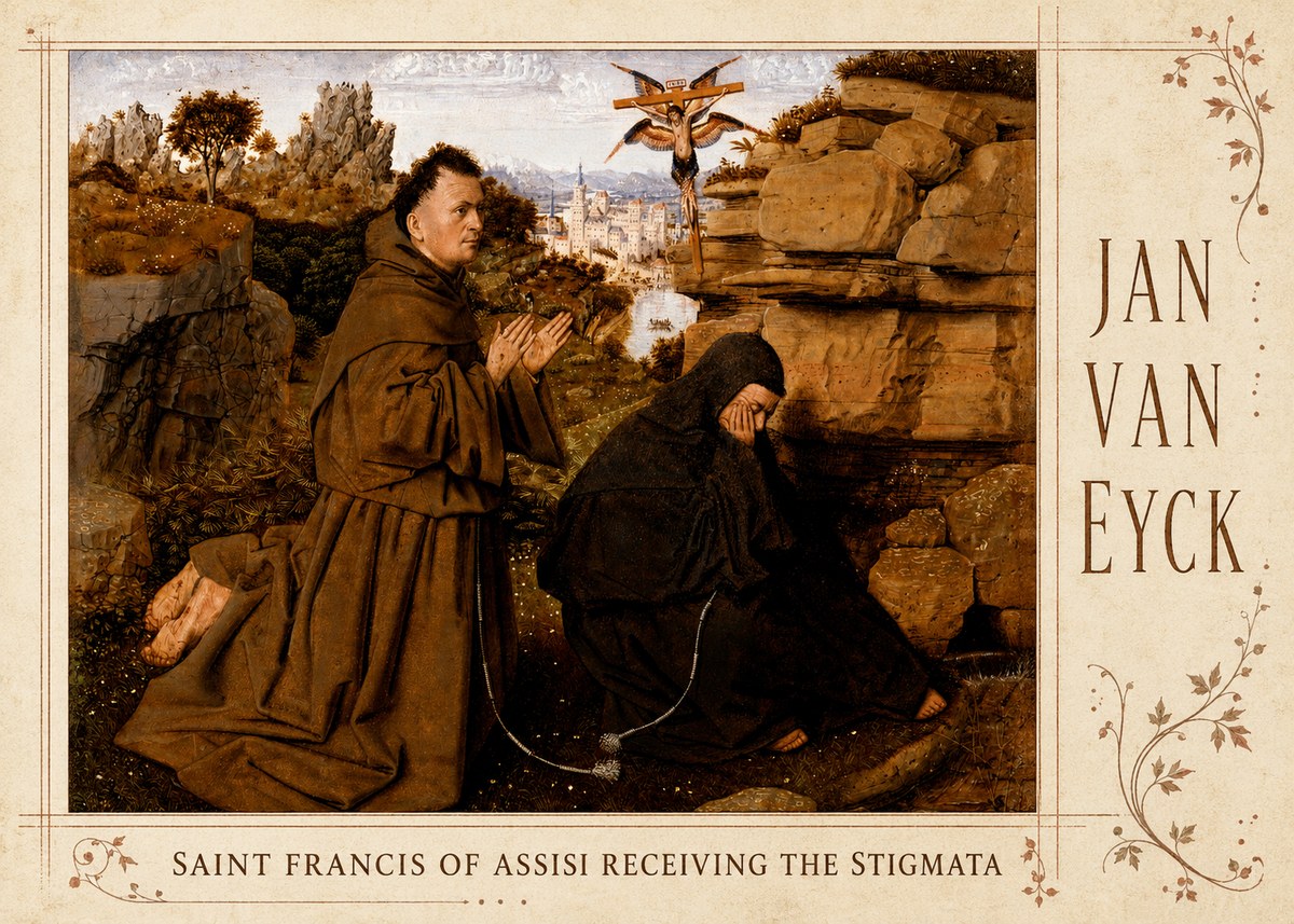 Jan van Eyck Saint Francis of Assisi Receiving the Stigmata No3 - Póster
