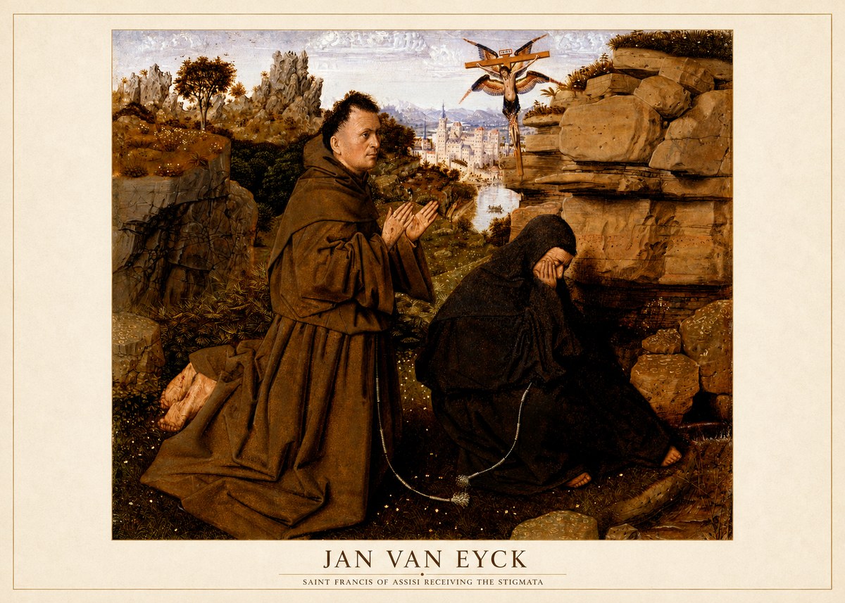 Jan van Eyck Saint Francis of Assisi Receiving the Stigmata No5 - Póster