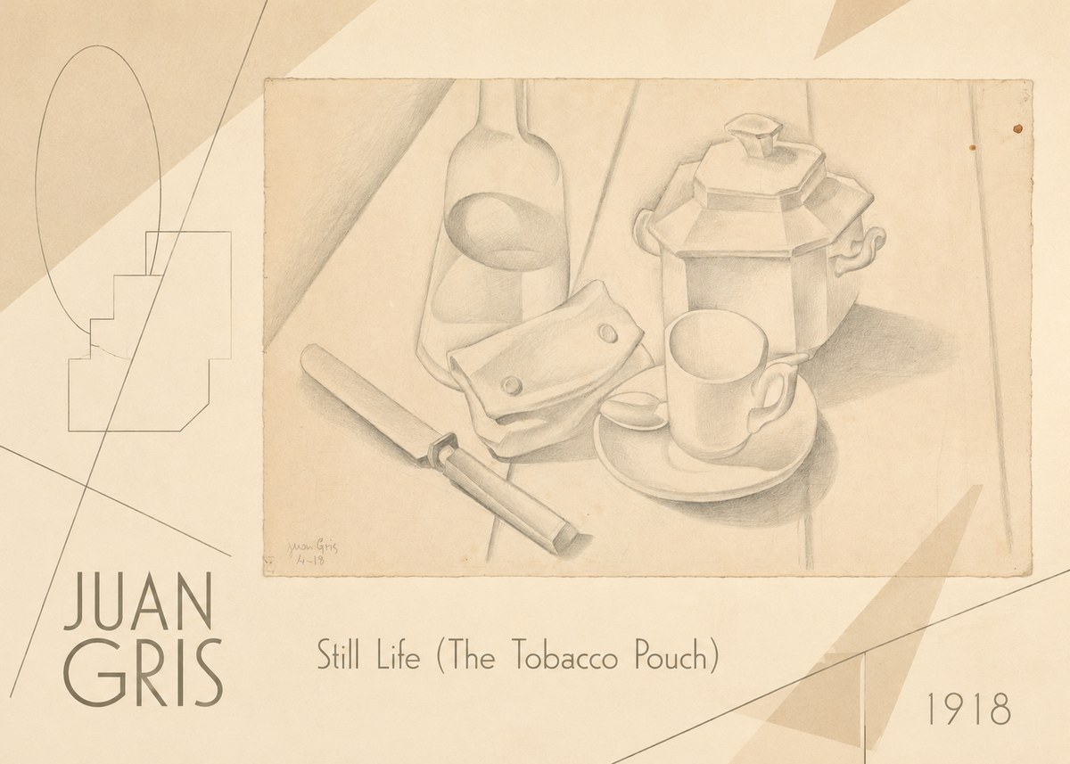 Juan Gris Still Life (the Tobacco Pouch) No6 - Póster