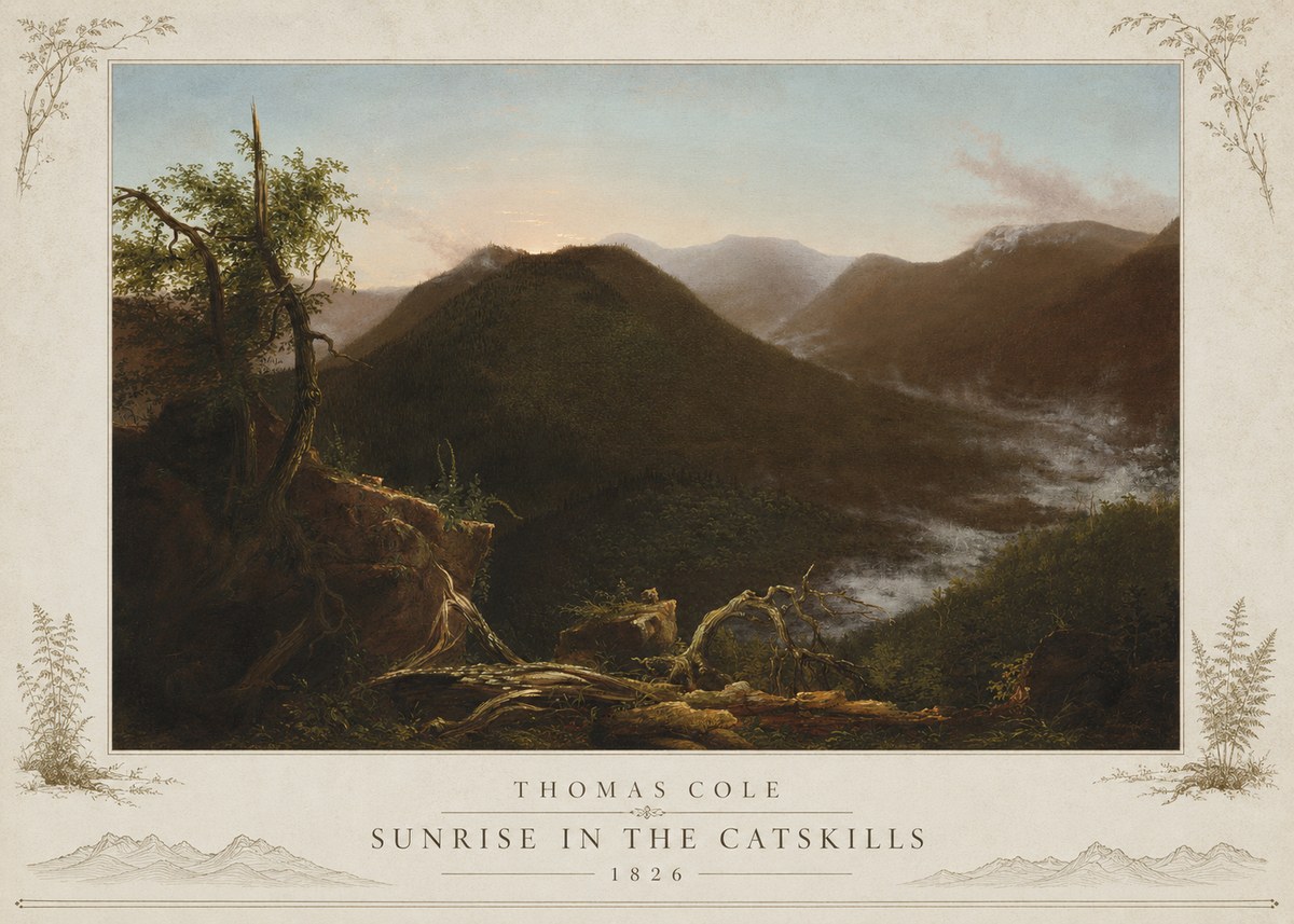 Thomas Cole Sunrise in the Catskills I No5 - Póster