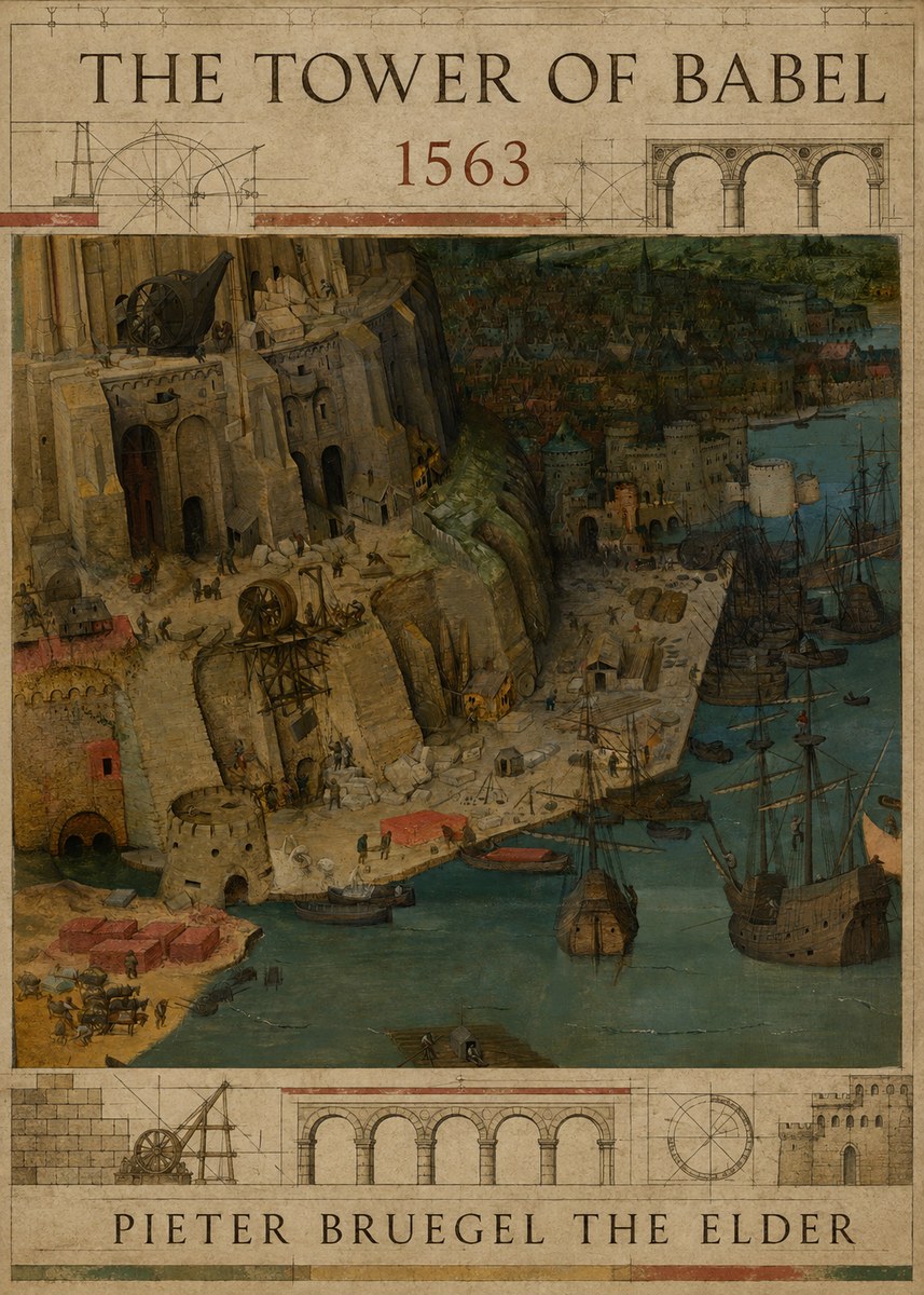 Pieter Bruegel The Tower of Babel VI No2 - Póster