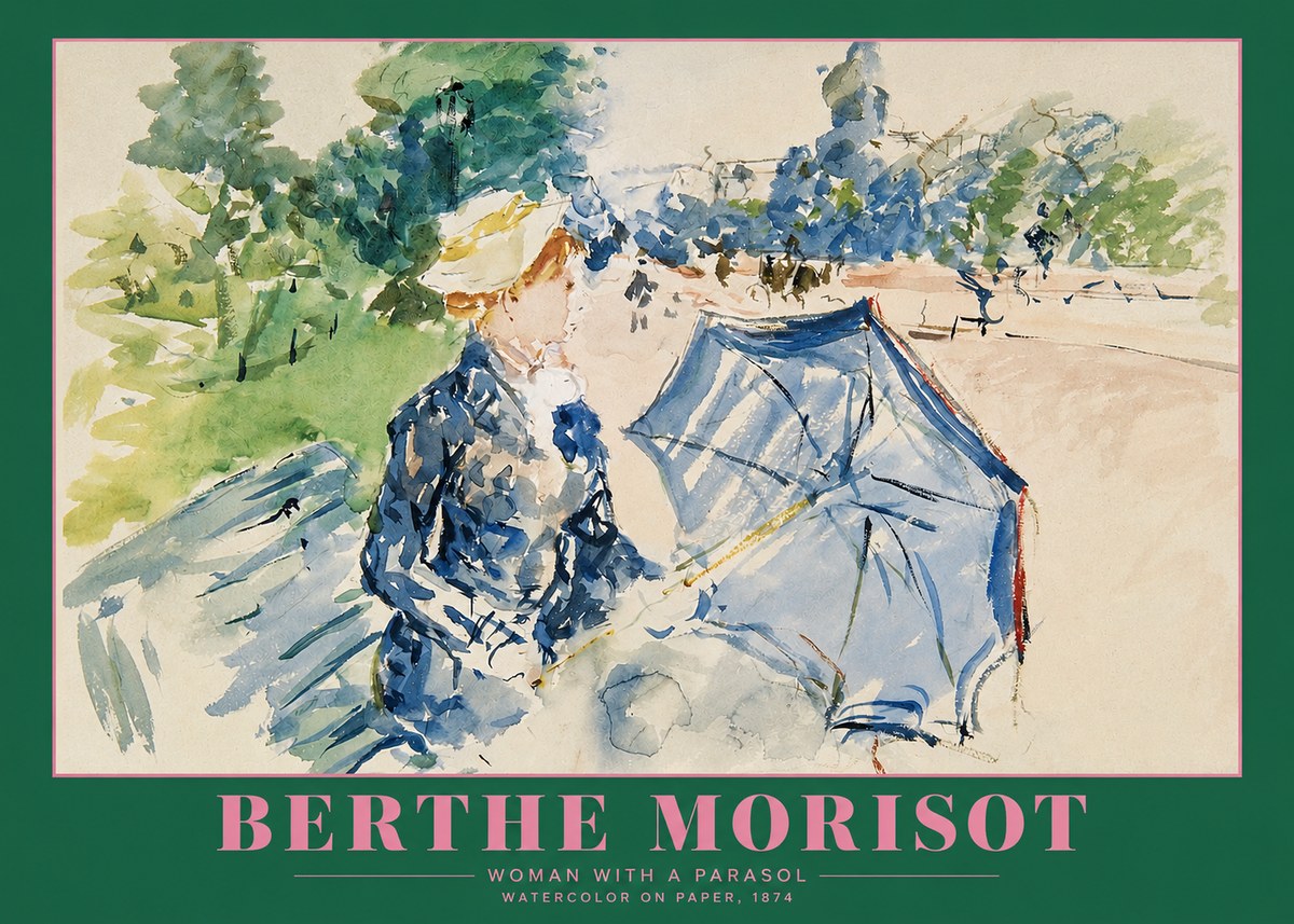 Berthe Morisot Woman with a Parasol No2 - Póster
