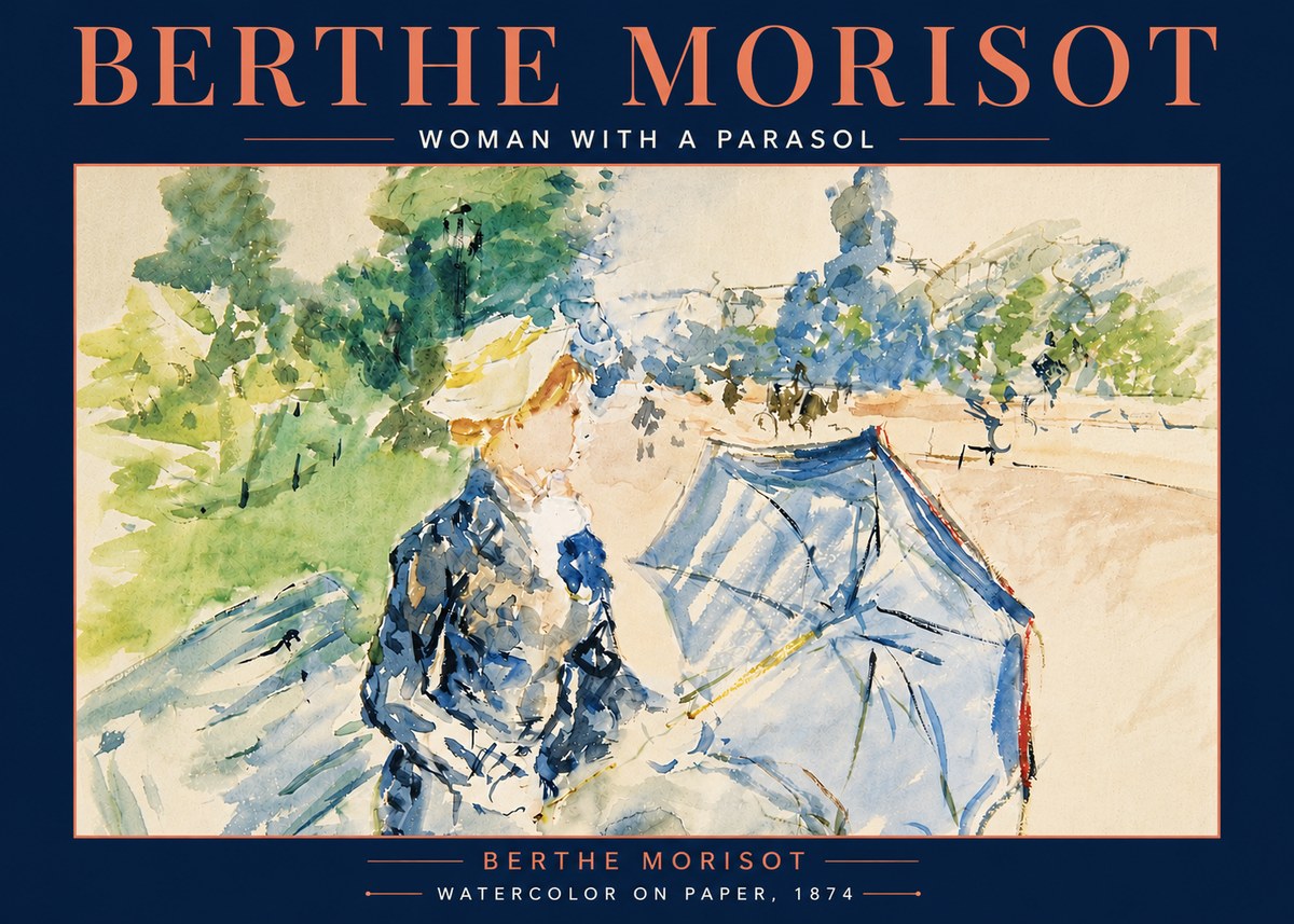 Berthe Morisot Woman with a Parasol No5 - Póster