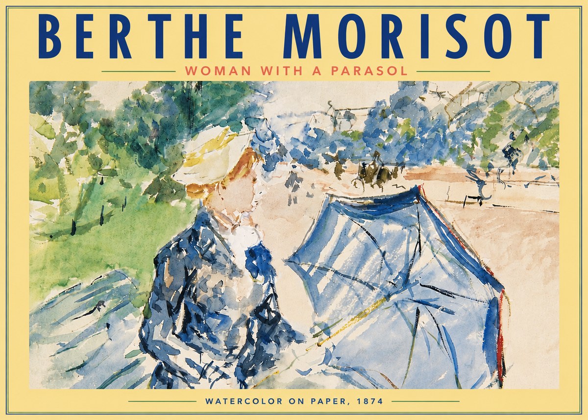 Berthe Morisot Woman with a Parasol No6 - Póster