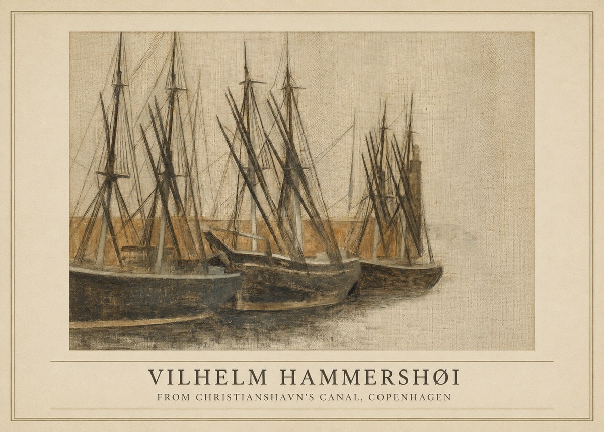 Vilhelm Hammershøi From Christianshavn's Canal, Copenhagen No1 - Póster