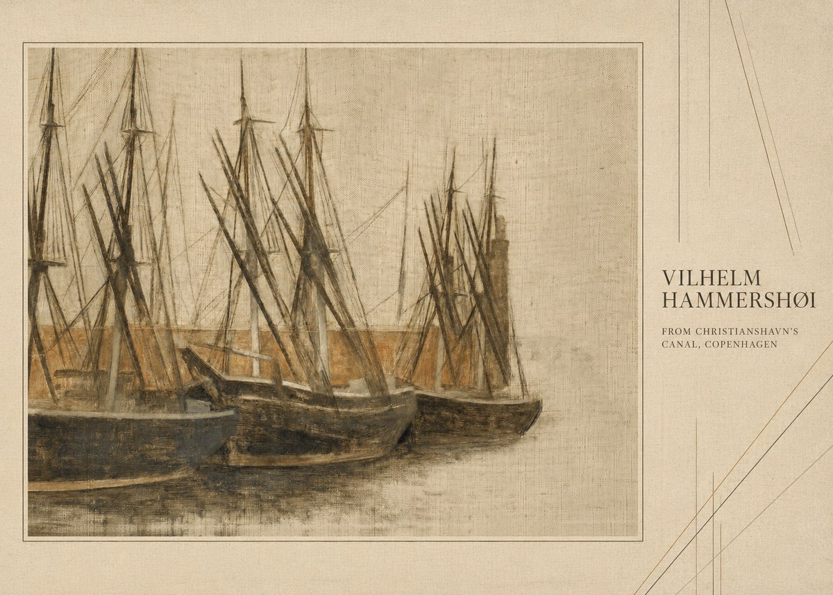 Vilhelm Hammershøi From Christianshavn's Canal, Copenhagen No4 - Póster