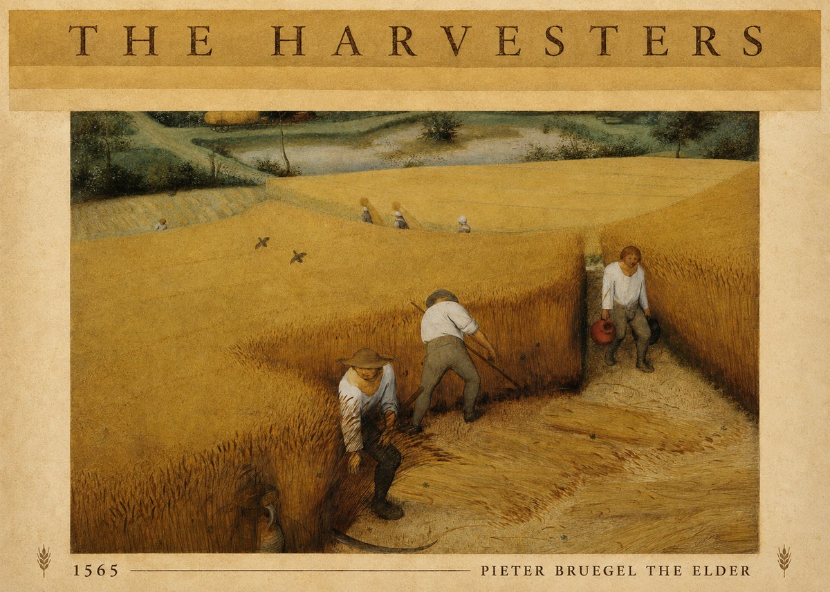 Pieter Bruegel The Harvesters IV No6 - Póster