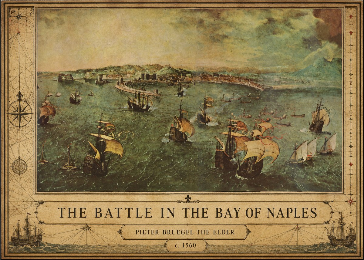 Pieter Bruegel The Battle in the Bay of Naples No2 - Póster