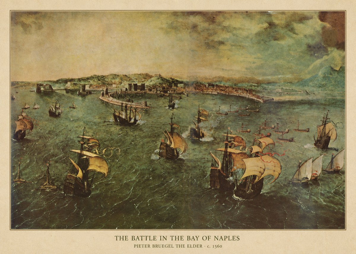 Pieter Bruegel The Battle in the Bay of Naples No4 - Póster