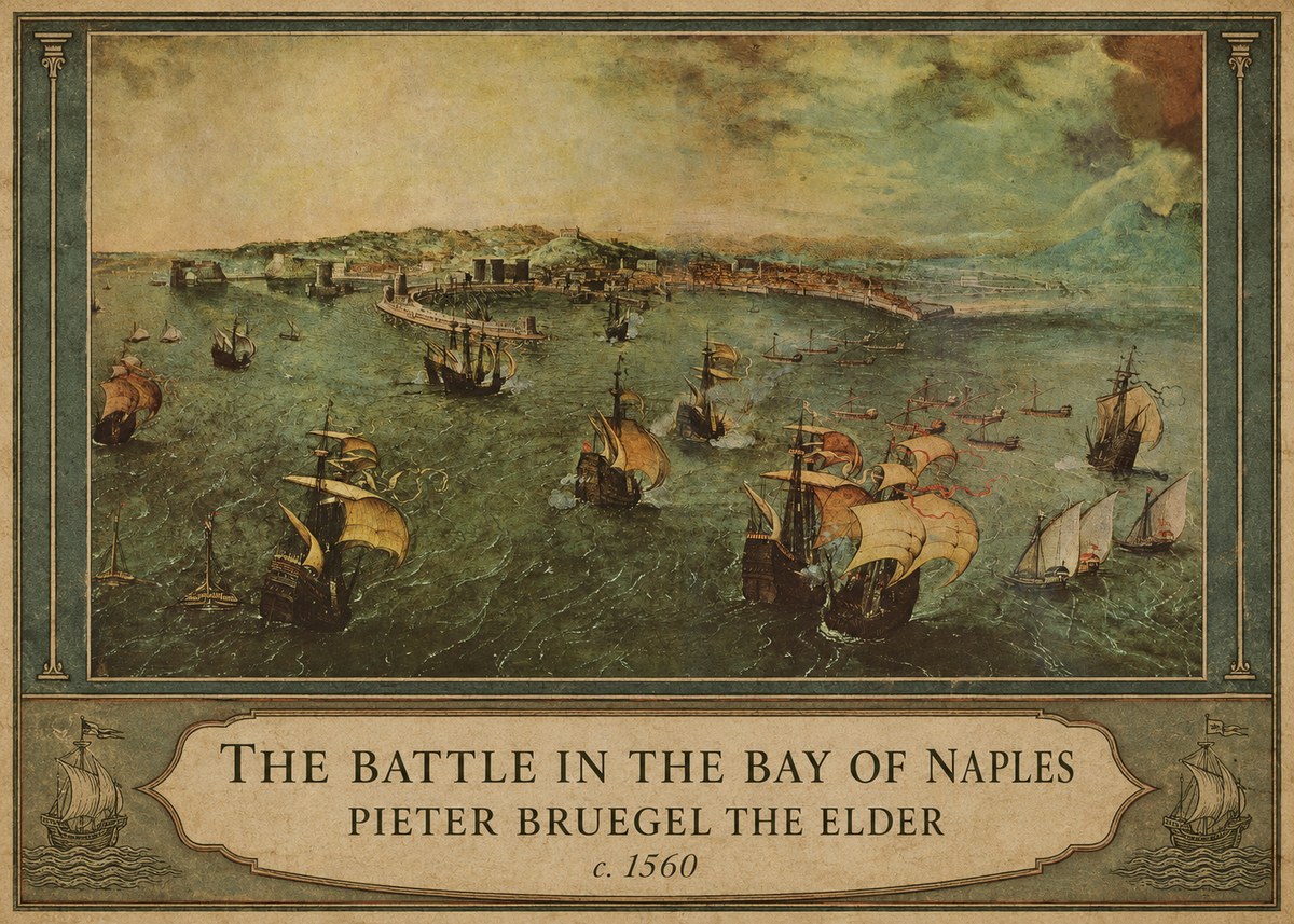 Pieter Bruegel The Battle in the Bay of Naples No6 - Póster