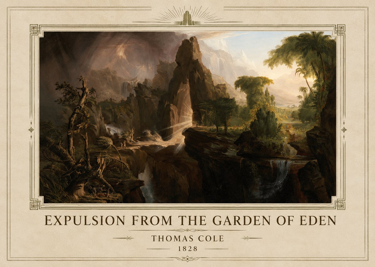 Thomas Cole Expulsion from the Garden of Eden I No1 - Póster