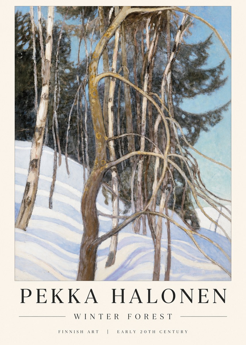 Pekka Halonen Winter Forest III No1 - Póster