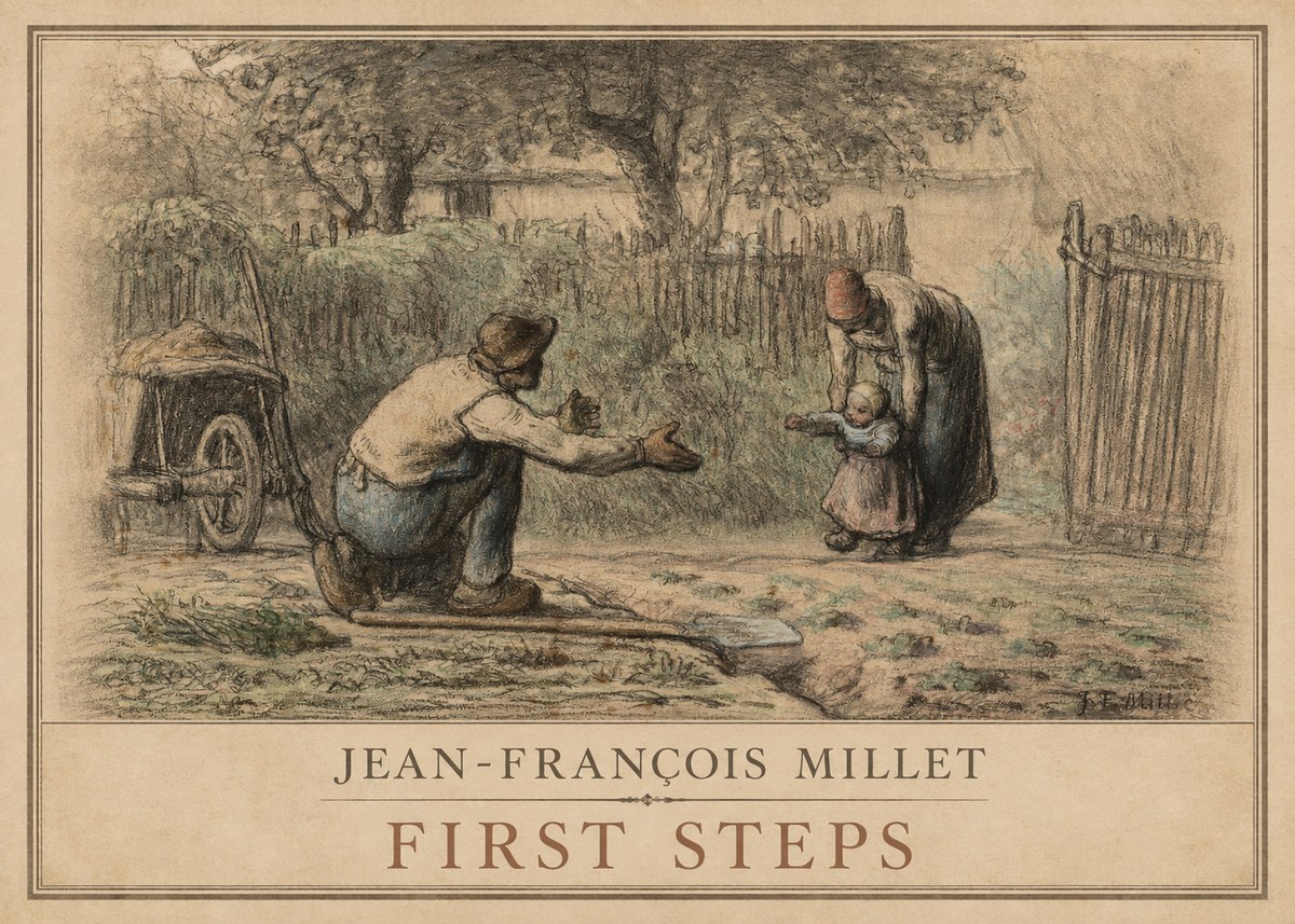 Jean-François Millet First Steps No1 - Póster
