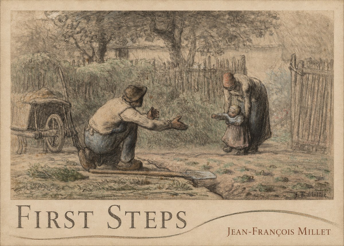 Jean-François Millet First Steps No3 - Póster