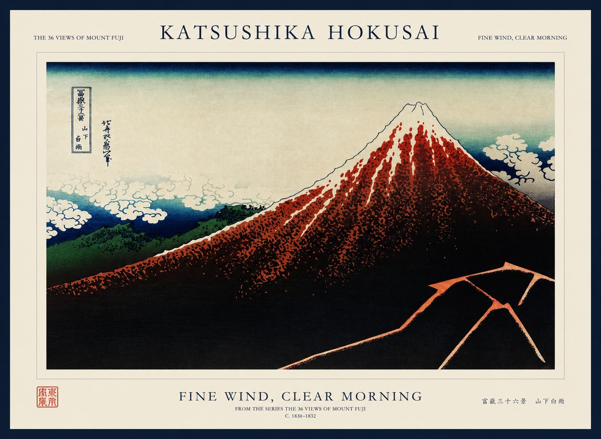 Katsushika Hokusai Fine Wind, Clear Morning No1 - Póster