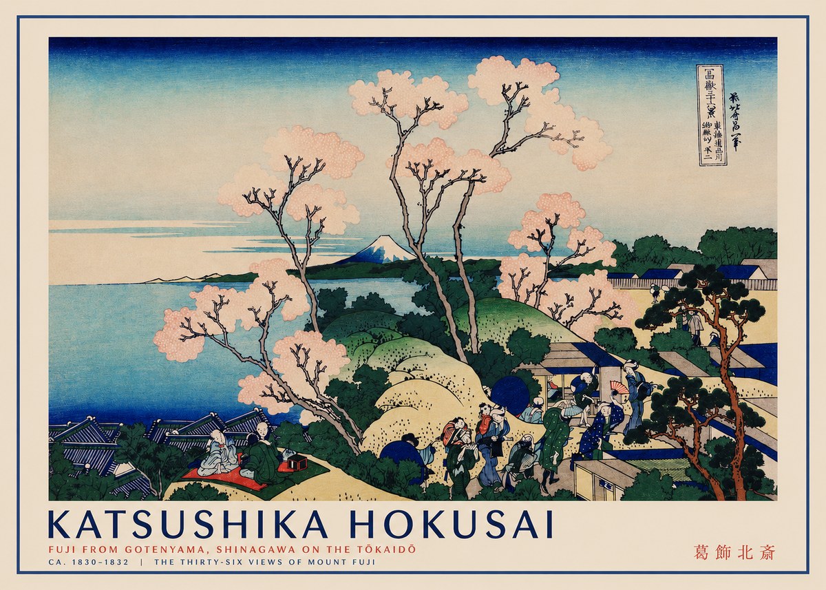 Katsushika Hokusai Fuji from Gotenyama, Shinagawa on the Tōkaidō No2 - Póster