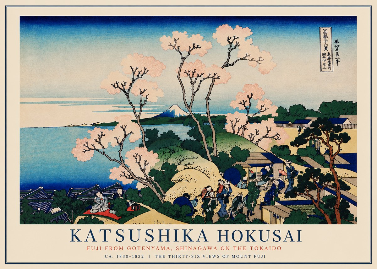 Katsushika Hokusai Fuji from Gotenyama, Shinagawa on the Tōkaidō No5 - Póster