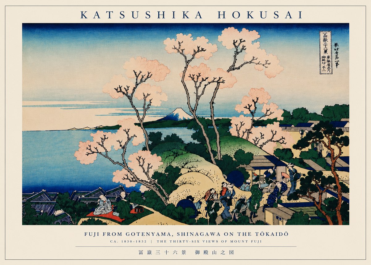 Katsushika Hokusai Fuji from Gotenyama, Shinagawa on the Tōkaidō No6 - Póster