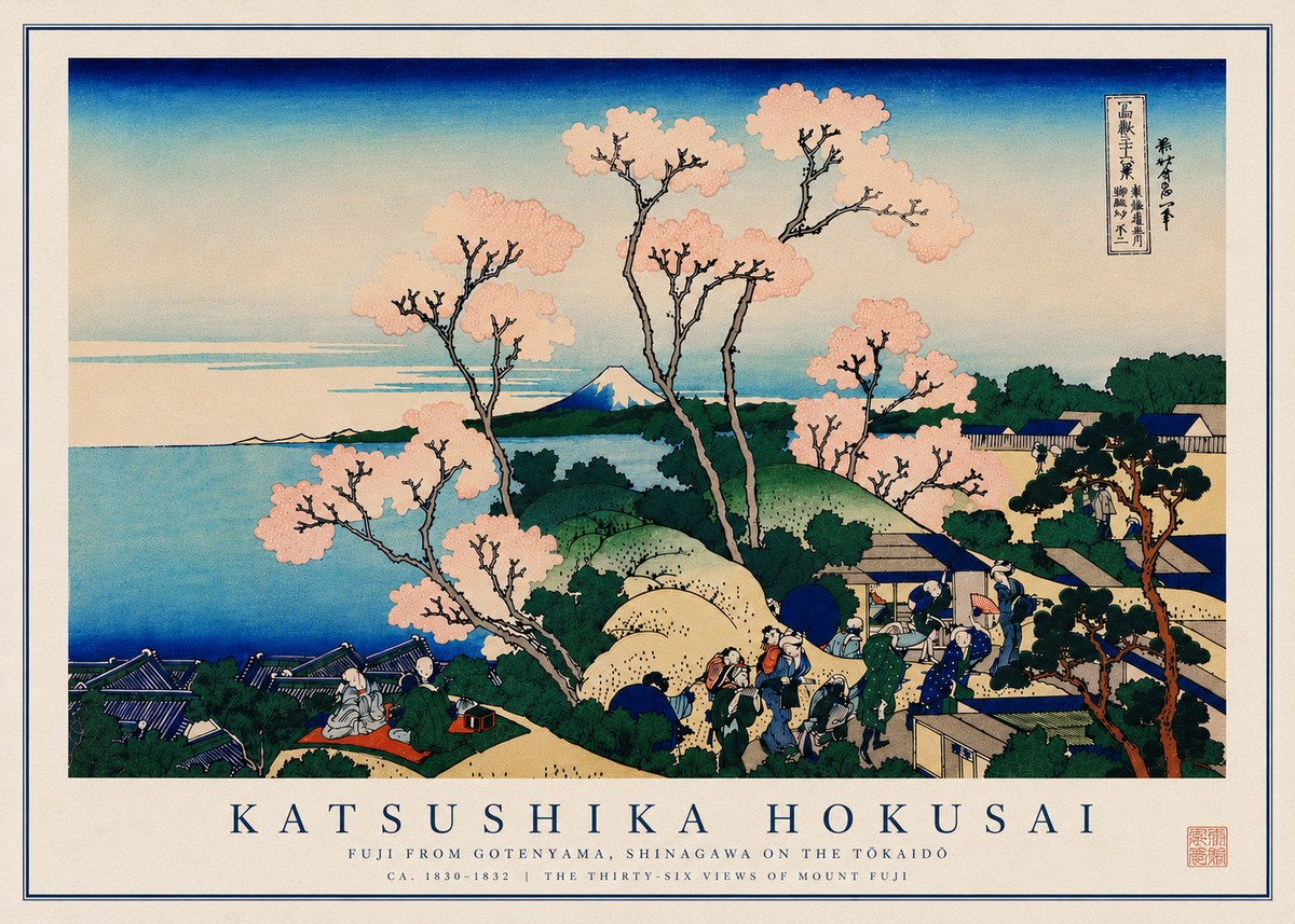 Katsushika Hokusai Fuji from Gotenyama, Shinagawa on the Tōkaidō No8 - Póster
