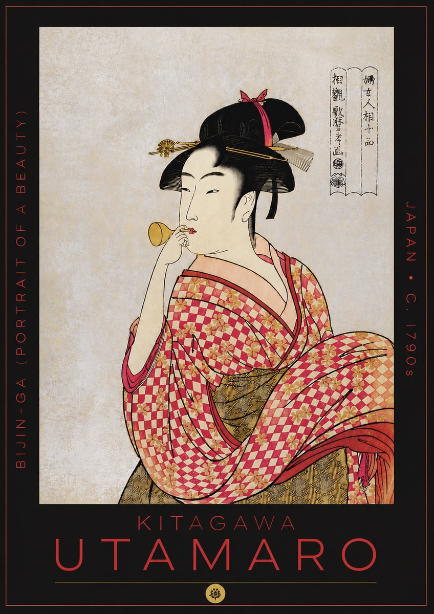 Kitagawa Utamaro Bijin-ga (Portrait of a Beauty) No6 - Póster