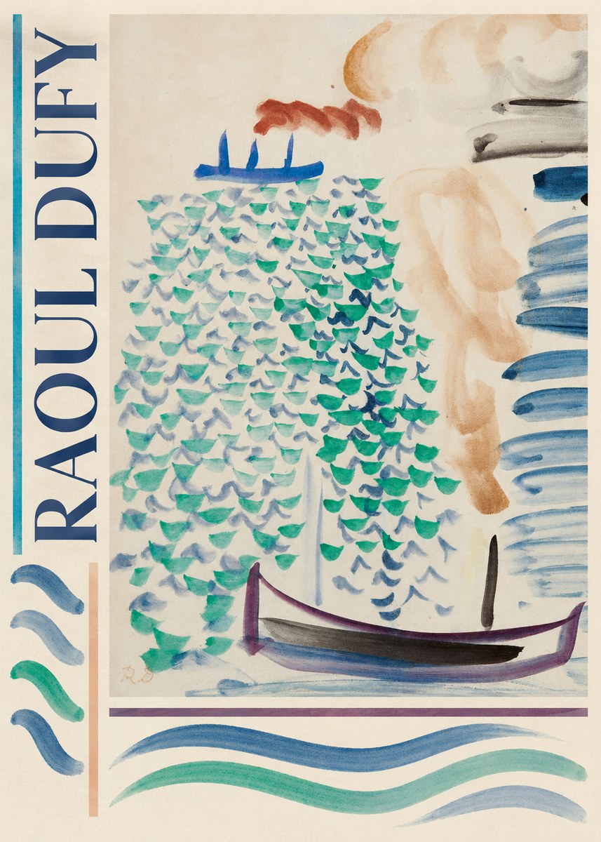 Raoul Dufy Boats on the Water No2 - Póster