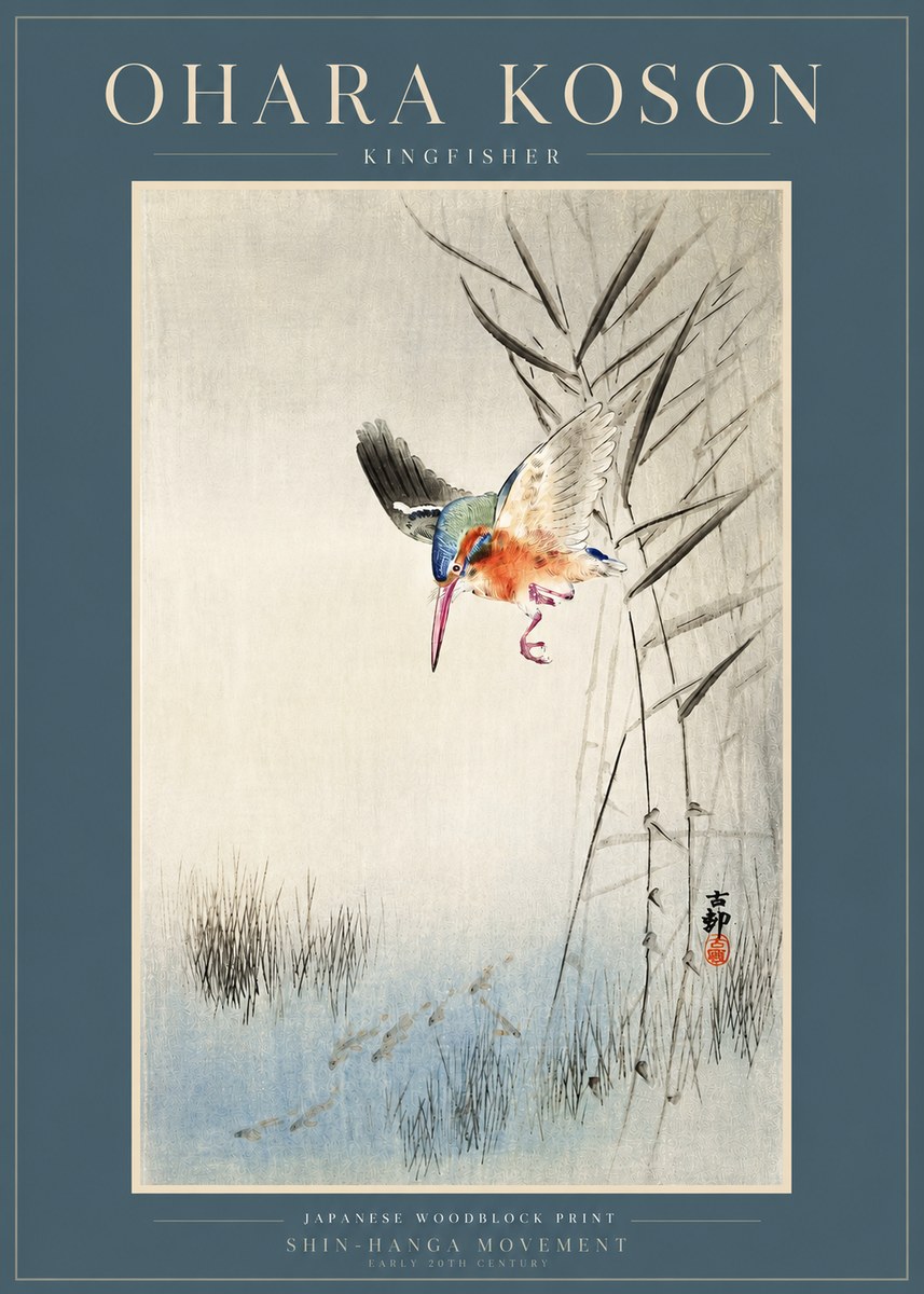 Ohara Koson Kingfisher No3 - Póster