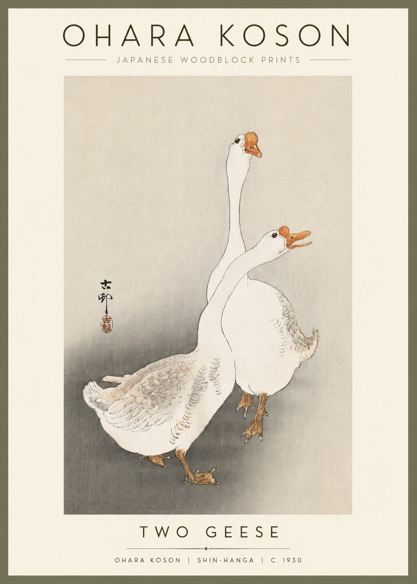 Ohara Koson Two Geese No2 - Póster