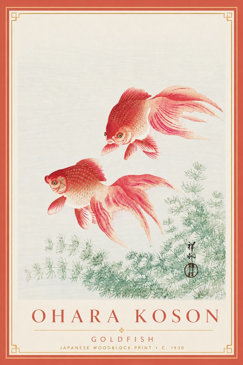 Ohara Koson Goldfish No3 - Póster