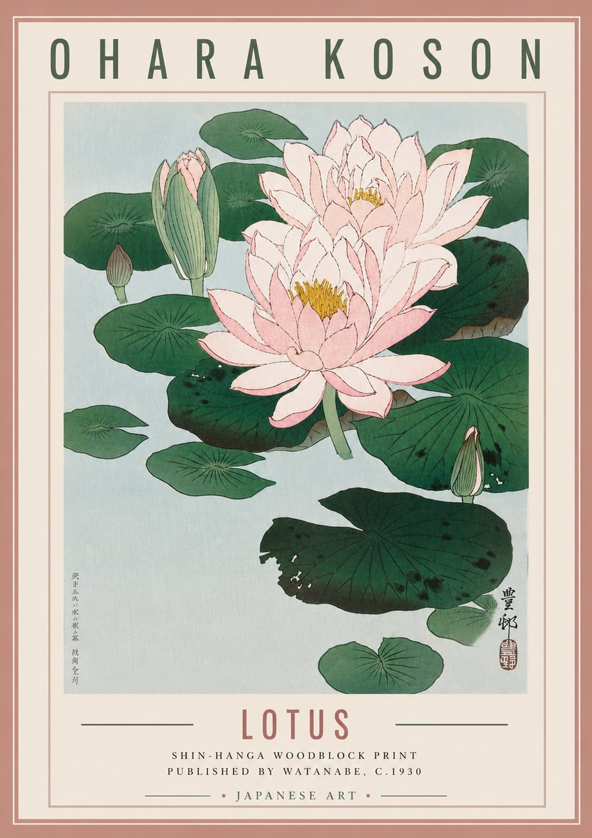 Ohara Koson Lotus I No5 - Póster