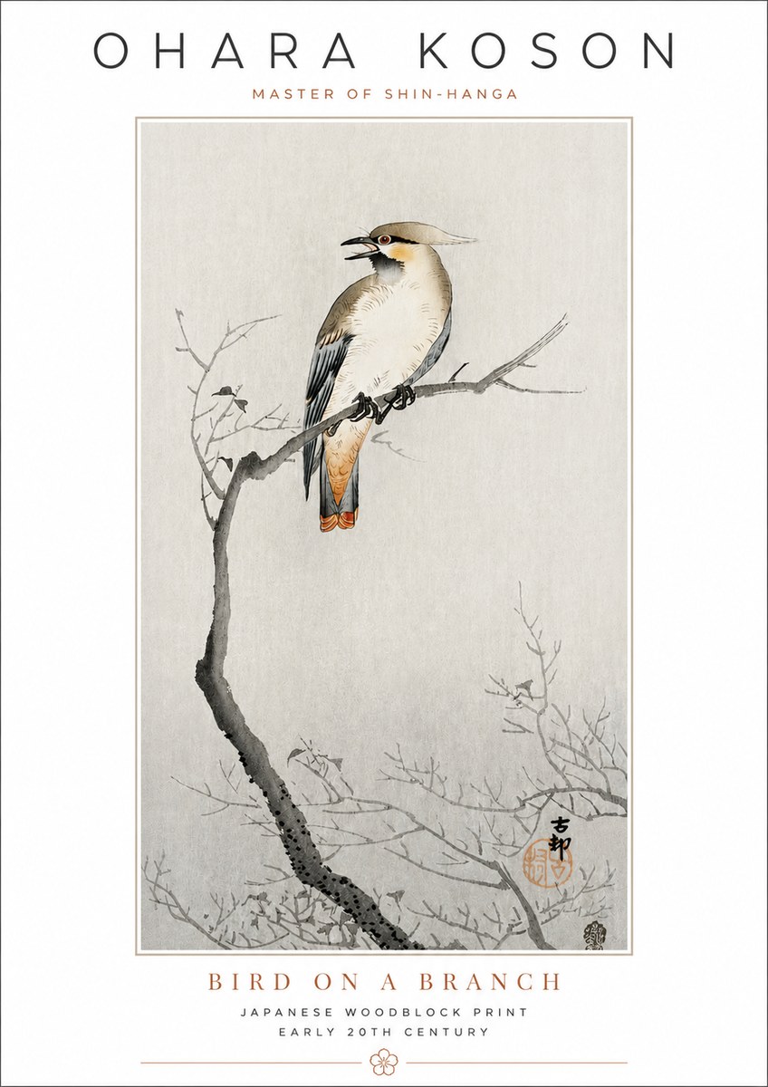 Ohara Koson Bird on a Branch I No3 - Póster