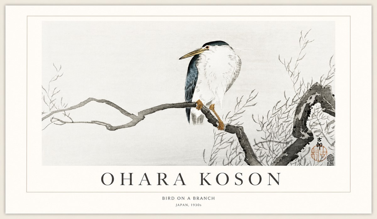 Ohara Koson Bird on a Branch II No1 - Póster