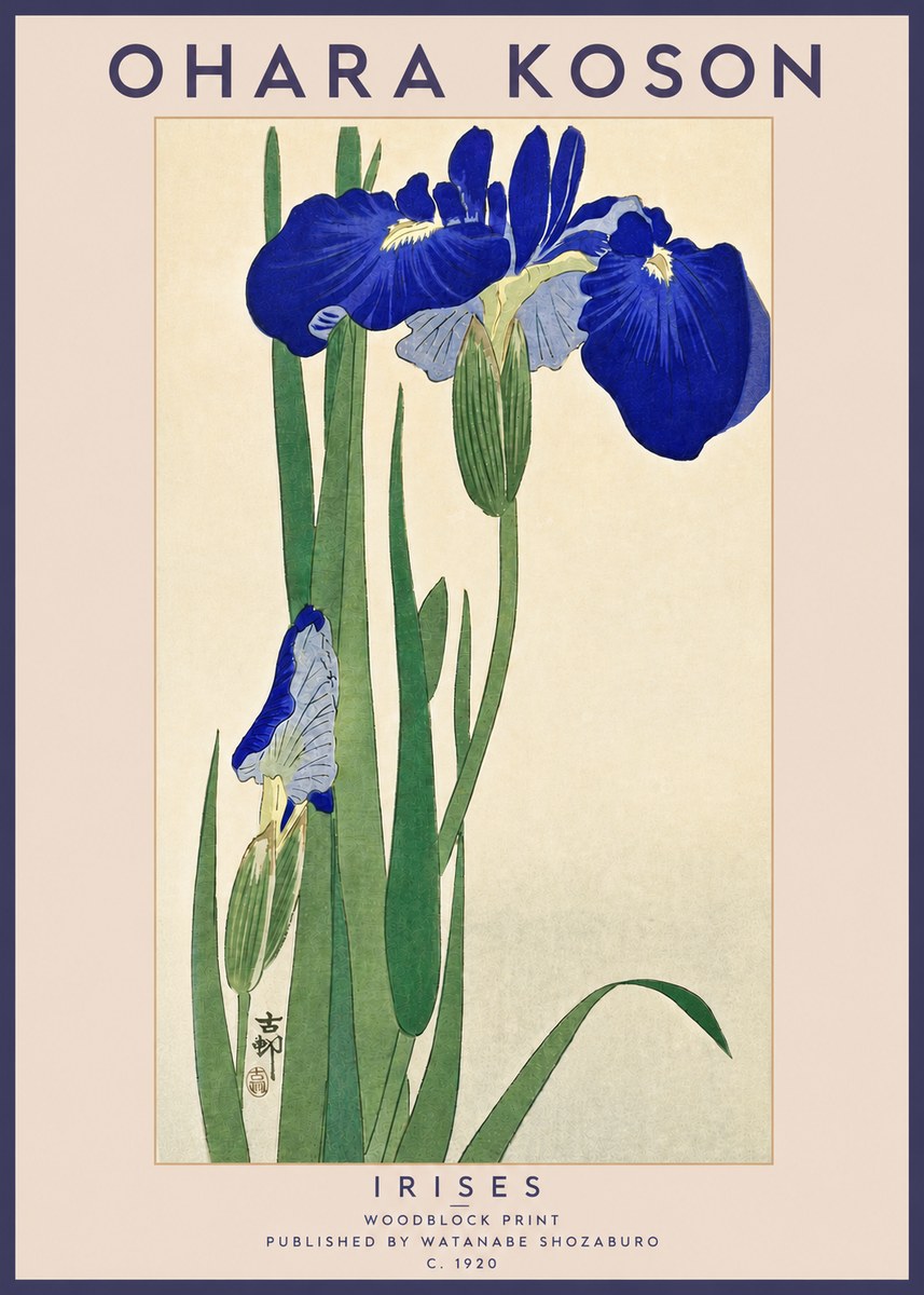 Ohara Koson Irises I No4 - Póster