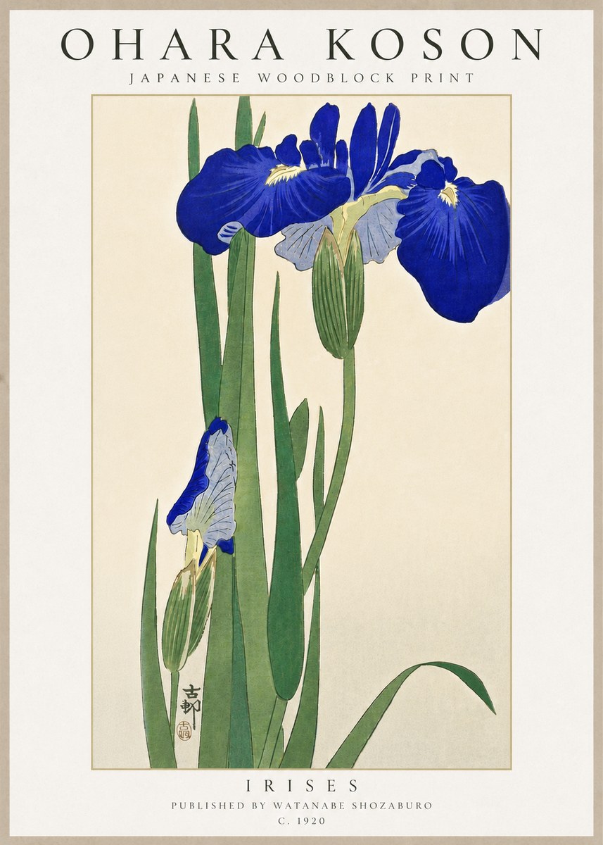 Ohara Koson Irises I No6 - Póster