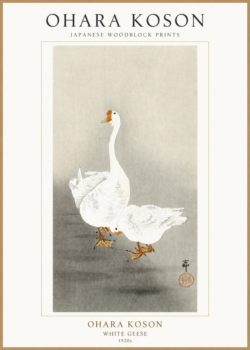 Ohara Koson White Geese No1 - Póster