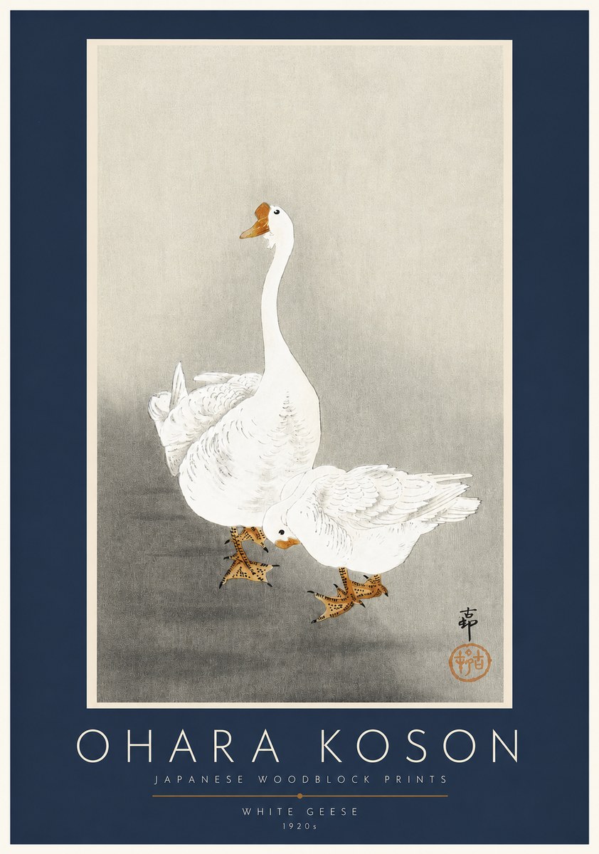 Ohara Koson White Geese No2 - Póster