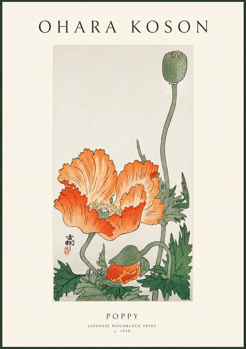 Ohara Koson Poppy No1 - Póster