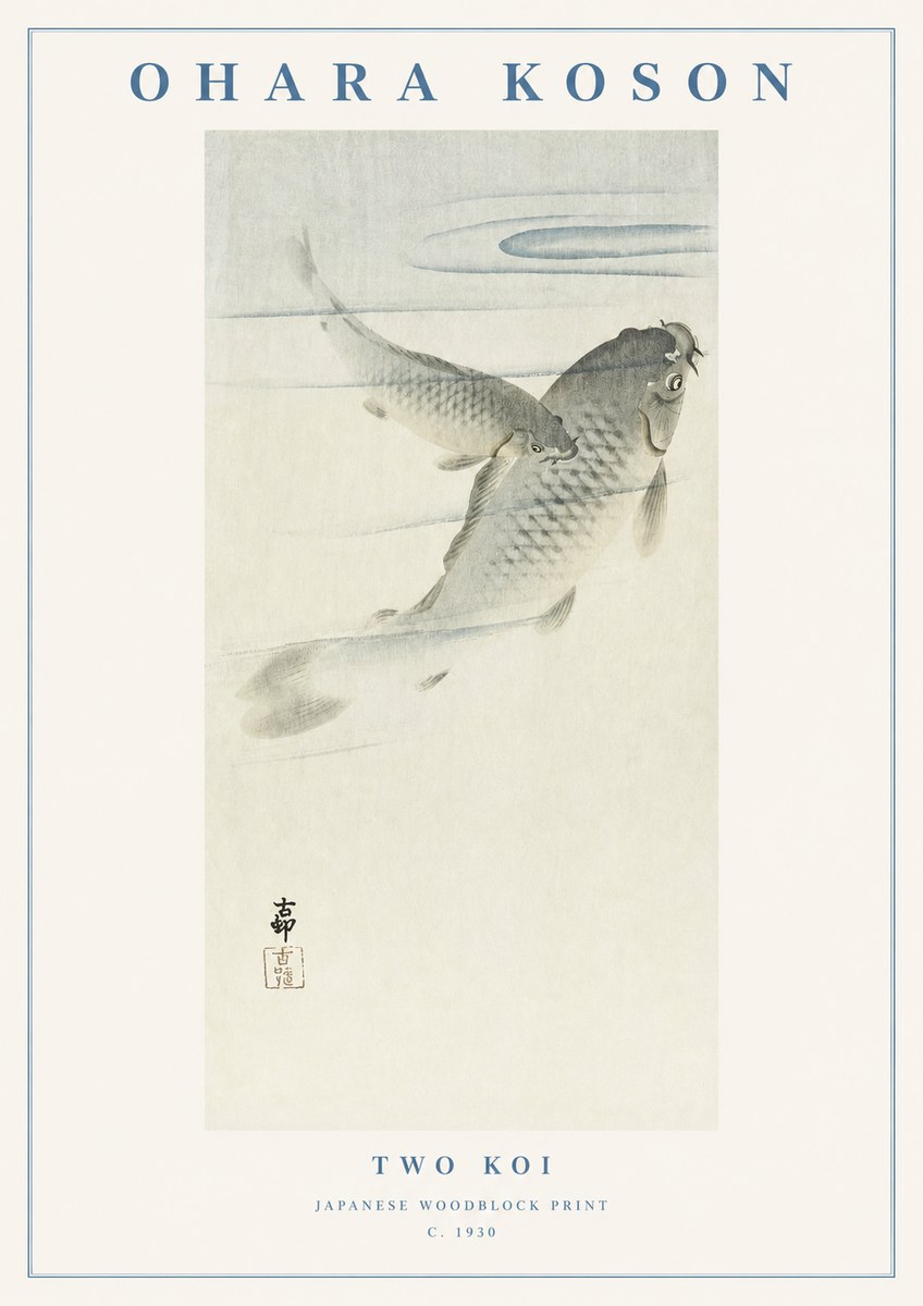 Ohara Koson Two Koi I No1 - Póster