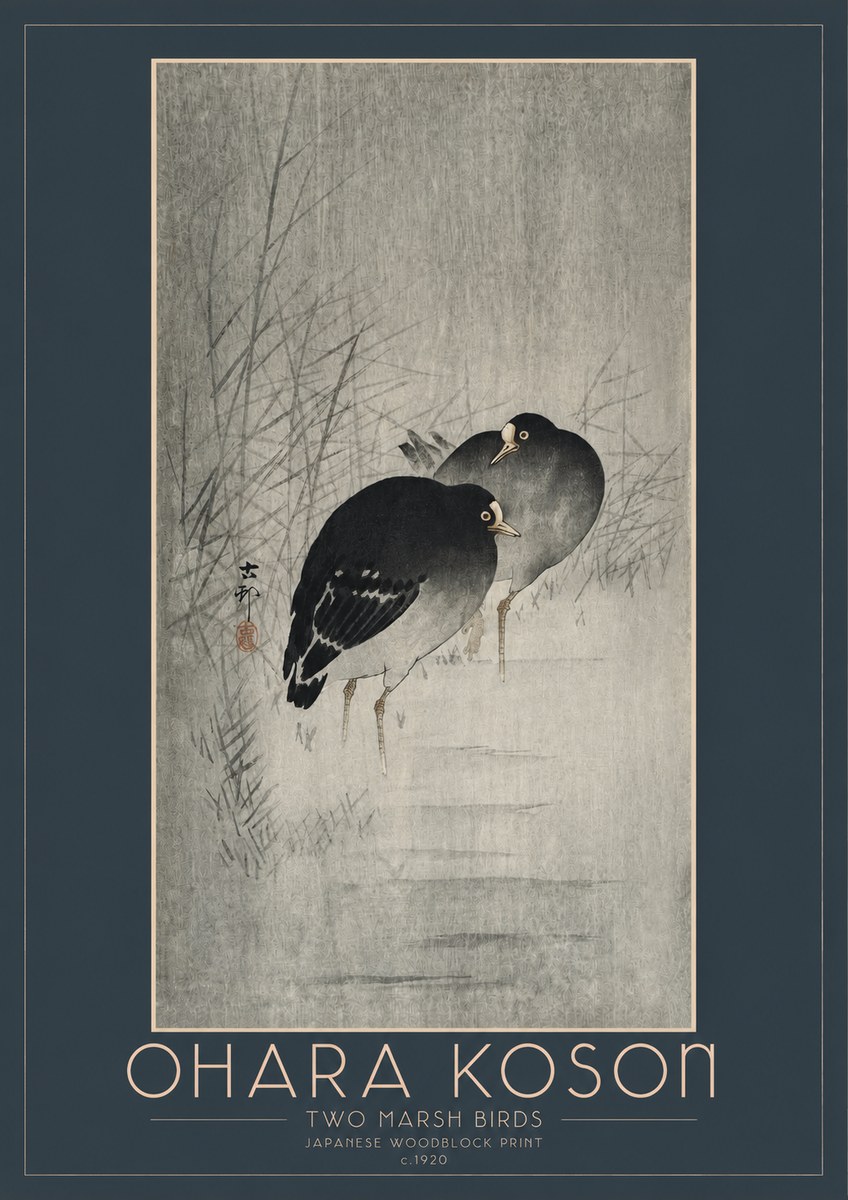 Ohara Koson Two Marsh Birds No2 - Póster